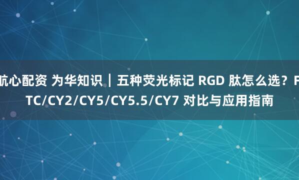 航心配资 为华知识┃五种荧光标记 RGD 肽怎么选？FITC/CY2/CY5/CY5.5/CY7 对比与应用指南